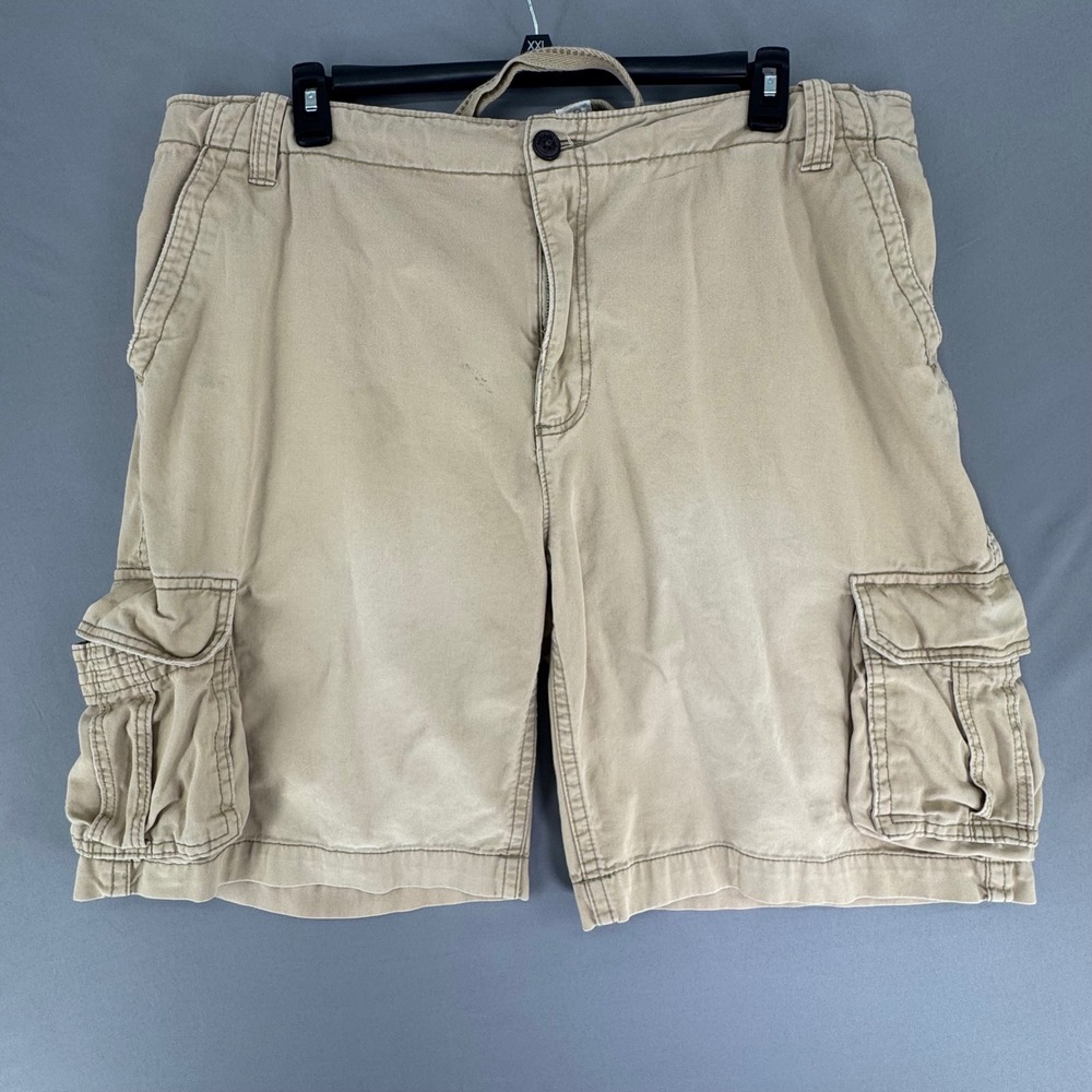 Aeropostale Mens Tan Khaki Cargo Shorts Size 42 Cotton Utility NKEFBA 0826AU13